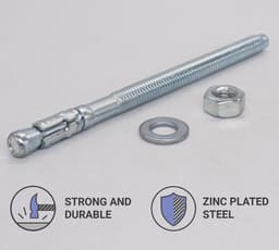 Wigankers - Keilankers metalen pluggen - Beton bevestigen - Verzinkt staal - M8 x 120 mm - Zilverkleurig — thumbnail 4