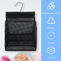 Wasknijperzakken - set van 2 met haken - flexibele hangorganizer voor badkamer - keuken en camping - opslag - hangend voor wasknijpers - badkameraccessoires - reisaccessoires - multifunctionele opbergoplossing — thumbnail 3