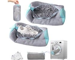 Set van 2 Herbruikbare Schoenwaszakken voor de Wasmachine, Ideaal voor Sneakers en Alle Schoenmaten, Met Rits en Duurzaam Ontwerp