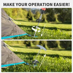 Set 30 zwarte/zilveren 25cm stalen tentpinnen in opbergdoos – compleet met boormachine en spijkertrekker voor camping en harde grond — thumbnail 2