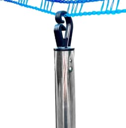 Uitschuifbare Kledinglijn Steun - Waslijnpaal Afneembaar - Buiten Kleding Drogen - Roestvrij Staal Constructie - 2.2 Meter - Enkel attribuut — thumbnail 4