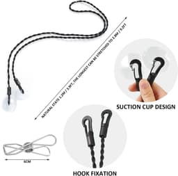 Dailygoods- Reiswaslijn Uittrekbaar 1,2 m - 2,8 m Rekbaar - 4 Roestvrijstalen Clips - Draagbaar - Reisaccessoires - Geschikt voor Outdoor Camping - Waslijn — thumbnail 4