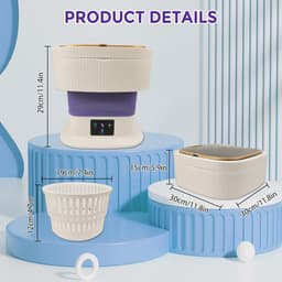 Dailygoods- Mini-wasmachine 15 liter - Draagbare wasmachine - Opvouwbare wasmachine - Centrifuge - Drie reinigingsmodi - Inclusief afvoermand — thumbnail 5