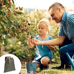 Plukzak Canvas - Buitenmand - Fruit Plukken - Met Tailleband - 23.5 cm - Bruin — thumbnail 5