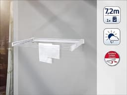 QUOVO® Wanddroogrek - Wasrek - Droogrek - 7.2m - Wit - 104cm x 54cm x 9cm — thumbnail 2