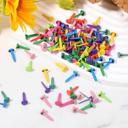 Dailygoods- Patroonzakklemmen 200 stuks - Ronde kopklemmen - Metalen briefklemmen - Veelkleurig - Voor school/kantoor/scrapbooking - Hoogwaardig ijzer - Brads — thumbnail 5