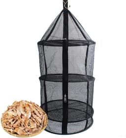 Droogrek Mesh - Opbergnet - Planten Drogen - Versterkte Luchtstroom - 42 cm Diameter - Zwart — thumbnail 1