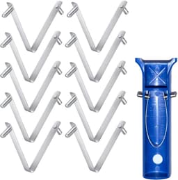 Poolborstel Klemmen - Dubbele Pin Clips - Dagelijks Onderhoud - Roestvrij Staal - 10 Stuks - Zilverkleurig — thumbnail 1