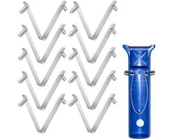 Poolborstel Klemmen - Dubbele Pin Clips - Dagelijks Onderhoud - Roestvrij Staal - 10 Stuks - Zilverkleurig