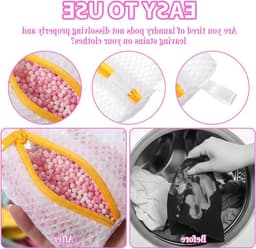 Mini-wasnetten en waszakken met antiaanbaklaag voor wasmiddelcapsules, duurzame polyester opbergzakken voor geurparels en delicate stoffen tijdens reizen, wasorganizer en bescherming — thumbnail 5