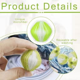 6 stuks haarvangers voor wasmachine - anti-haren bal - herbruikbare wasbal - voor kleding en beddengoed - effectievere waservaring — thumbnail 3
