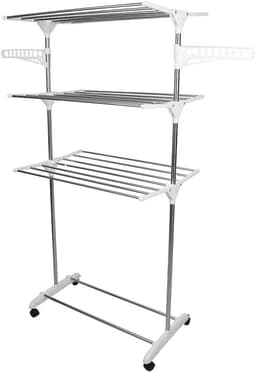 Wasdroger Toren - Droogrek XXL - Kleding Drogen - Ruimtebesparend Ontwerp - 75 x 44 x 158 cm - Wit — thumbnail 1