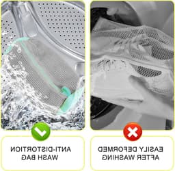 Herbruikbare schoenwaszakken voor wasmachine, 2 stuks, met rits, ideaal voor sneakers en sportschoenen, grijs, eenvoudig in gebruik — thumbnail 5