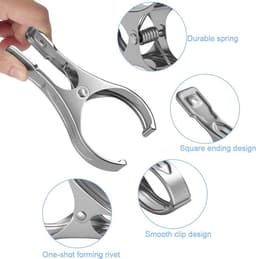 Wasknijpers RVS Groot 12 cm - Extra Sterke Klemkracht - Roestvrij & Duurzaam - 6 Stuks - Voor Strandhanddoek, Dekbed en Wasgoed - Grote Knijpers Metaal, Towel Clips, Wasclips Heavy Duty — thumbnail 4