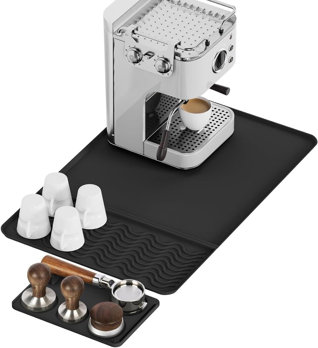 Silicone Koffiemat 60x40 cm - 2-in-1 Antislip Beschermmat voor Werkblad en Espresso Machine, Waterdicht en Warmtebestendig, Ideaal voor Koffieliefhebbers — afbeelding 1