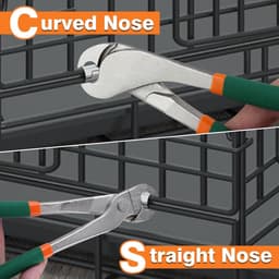 J-Clip 2-delige set, robuuste kooibouwklem, ergonomische J-tang met rechte en gebogen snavel voor het bouwen van konijnenkooien, kippenhokken en meer — thumbnail 5