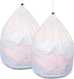 Wasmachine wasnet - 2stuks - Waszak - Wasnet - Herbruikbare kleine waszak - Met trekkoord - Duurzaam - Geschikt voor ondergoed - kleding en sokken - 40 x 30 cm — thumbnail 1