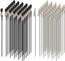 Foto Memo Clips - Krokodillenklemmen - Modelbouw Hobby - Met Rubber Tips - 60 Stuks - Zwart Zilver — thumbnail 1