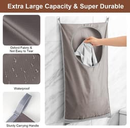 Dailygoods- Waszak Opvouwbaar - 2 Stuks - Waterdicht - Opknoping - Roestvrij Stalen Haak - Ruimtebesparend - Geschikt voor Reis en Thuis - Wasmand — thumbnail 2