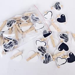 Houten Foto Klemmen - Mini Knijpers - Decoratie Ophangen - Hartvorm Ontwerp - 50 Stuks - Natuurlijk Hout — thumbnail 2