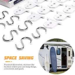 ONF3 - Lijsthaken - Campingluifelhaken - Flexibel en veelzijdig - Wit - Decoratieaccessoires - Voor binnen en buiten - 16 stuks — thumbnail 4