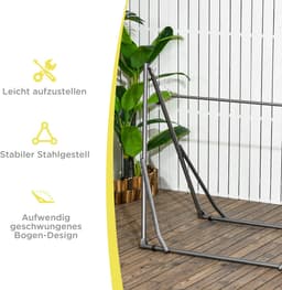 Opvouwbare 2-in-1 standaard voor hangmat en kledingrek, draagvermogen tot 120 kg (290 x 92 x 88 cm), voor tuin en terras — thumbnail 3