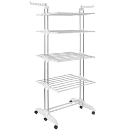 tectake® Droogtoren - Inklapbaar Droogrek met 4 Traploos in Hoogte Verstelbare Verdiepingen - Ruimtebesparend Wasrek met Wieltjes - Wastoren voor Binnen en Buiten - 2 Zijvleugels — thumbnail 1