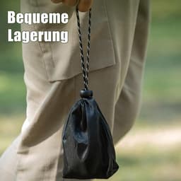 VVGoods - Reiswaslijn met haken voor camping, badkamer, bijkeuken en tuin 5 m - Handige accessoires voor het ophangen van campinguitrusting (zwart) — thumbnail 4