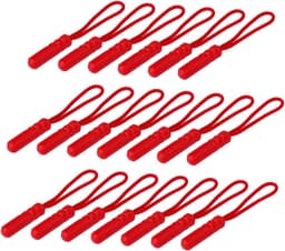 Operitacx 40stuks Zipper Pullers Met Cylindrische Kop Sterke Verlengstukken Voor Tassen Kleding Rugzakken Koffers Voor Thuis Winkelgebruik Rood — thumbnail 1