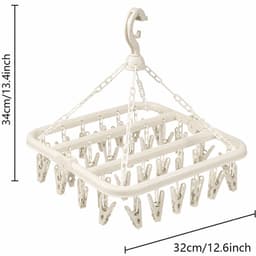 VHV Sokkendroger - Droogrek - 32 Knijpers - Sokken Hanger - Wasrek Sokken - Wasrek - Droogrek - Carrousel - Droogcarrousel - Washanger - Sokkendroogrek - Wit — thumbnail 5