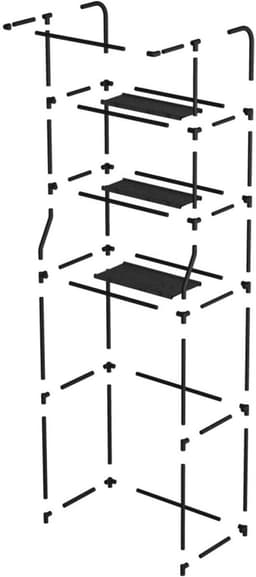 Opbergplank Boven De Wasmachine - 3-Laags Droogrek Voor De Wasruimte - Opbergrek Op Standaard - Wasmachinerek — thumbnail 3