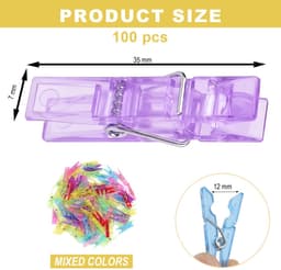 Dailygoods- Wasknijpers Mini - 100 Stuks Transparante Clips - Fotoclips - Kleine Klemmen - Decoratieve Clips - Breekbestendig Plastic — thumbnail 2