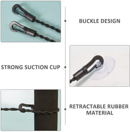 Dailygoods- Waslijn Uittrekbaar 150 cm - 2 Stuks - Draagbaar - Zuignap Bevestiging - Elastisch - Geschikt voor Reizen - Drooglijn — thumbnail 4