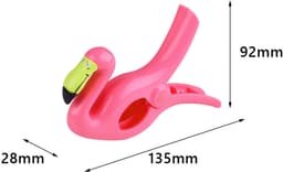 Strandhanddoekclips - Extra grote plastic clips - Badhanddoekclips - Reisclips - Leuke dierenclips - Geschikt voor strandstoelen, zwembad, terras of dagelijks gebruik - 4-delige set — thumbnail 2