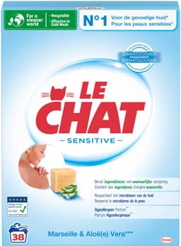 Le Chat Marseille & Aloe Vera Waspoeder – Wasmiddel Poeder – Marseille Zeep & Aloe Vera – Krachtige Reiniging – Dermatologisch Getest – Voordeelverpakking – 4 x 2,28 kg – 152 Wasbeurten — thumbnail 5