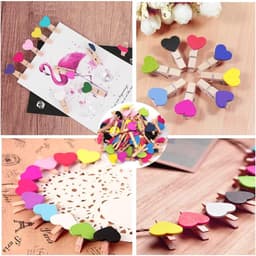 Houten Hart Wasknijpers - Mini Clips - Foto's Ophangen - Mix Kleuren - 100 Stuks - Multicolor — thumbnail 4