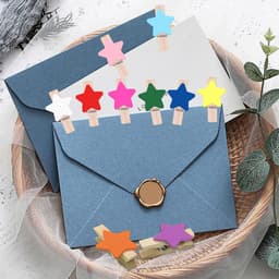 Houten Knijpers - Stervorm Clips - Foto's Ophangen - Kleurrijk Decoratief - 100 Stuks - Multicolor — thumbnail 3