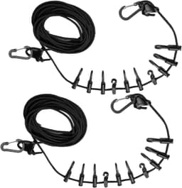 Waslijnset Clips - Drooglijnen Lanyard - Kleding Drogen - Winddichte Clips - 5 Meter - Zwart — thumbnail 1