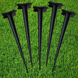 Grondankers - Tuinharingen Ankers - Tuin Bevestigen - Zonder Weerhaken - 17 cm Lengte - Zwart — thumbnail 4