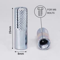 Betonnen Ankers - Wandpluggen Bouten - Zware Bevestiging - Gelegeerd Staal - M6 x 25 mm — thumbnail 4