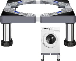 Wasmachine Verhoger - Apparaat Standaard - Apparaten Verplaatsen - Verstelbare Hoogte - 40-60 cm - Zilver — thumbnail 1