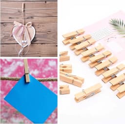 Dailygoods- Wasknijpers 100 Stuks - Mini-Wasknijpers 25 mm - Houten Klemmen - Milieuvriendelijk - Duurzaam - Voor Decoraties en Foto's — thumbnail 5
