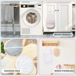 Hangende wasmand - multifunctioneel - set van 2 - grijs en wit - polyester — thumbnail 5