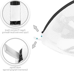 Schoenwaszak voor de wasmachine, hoge bescherming, duurzaam wasnet met rits voor sneakers en sportschoenen - 45x30x30cm, ideaal voor delicate was. — thumbnail 2