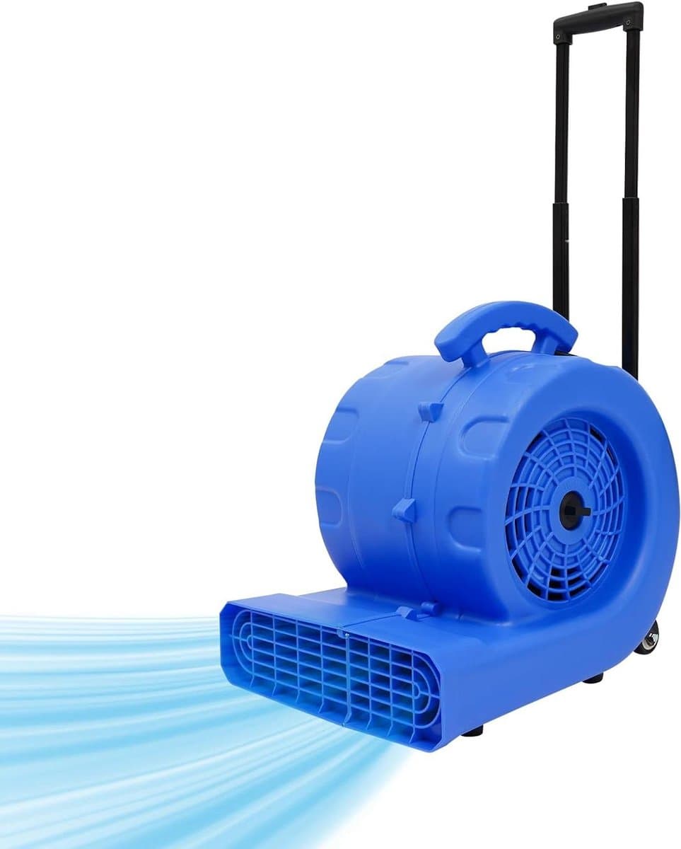 Bouwplaatsventilator - Vloerdroger - Snel drogen - 3 snelheden - 750 W - Blauw — afbeelding 1