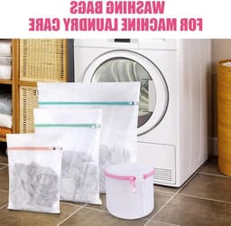 Mesh Waszakken Set van 5 Stuks + 1 Bh Waszak - Herbruikbare Wasmachine Tas voor Kleding, Lingerie en Sokken — thumbnail 3