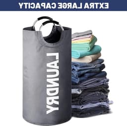 Wasmand Opvouwbaar Wasmand 90 Liter Inhoud Donkergrijs Oxford-stof Waterdicht Waszak Opbergbak Waterdichte Flessenverzamelaar met Handvat wasmand — thumbnail 2