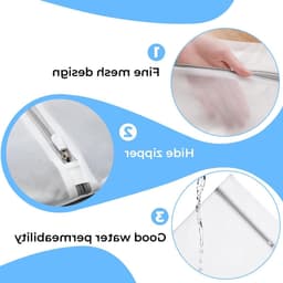 Set van 8 Wasnetten voor de Wasmachine 40x30cm, Kleine Waszakken met Verborgen Rits, Ideaal voor Fijne Was zoals Hemden, T-Shirts en Ondergoed — thumbnail 4