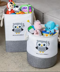 Wasmand Kinderkamer - Speelgoedmand Kinderen - Opbergmand Kinderkamer - Opbergmand Met Deksel- Laundry Basket - 45L — thumbnail 3