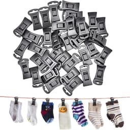 Sokclip - 60 Stuks - Sokken clips - Kunststof - Sokkenhouders - Waslijnknijpers - Antislip Wasknijpers - Draagbare kledinghaak - Geschikt voor waslijnen - 2.8*1.5*1.1cm - Zwart — thumbnail 3